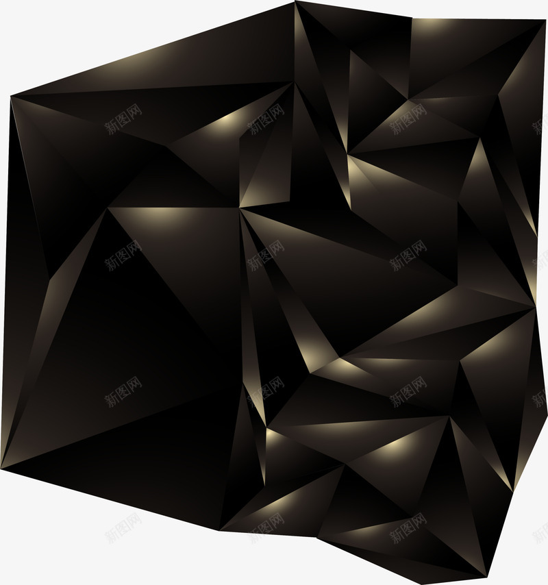 创意黑色几何体png免抠素材_新图网 https://ixintu.com 创意几何体 唯美 抽象 白色光晕 白色闪光 黑色几何体