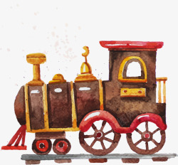 水彩玩具火车素材