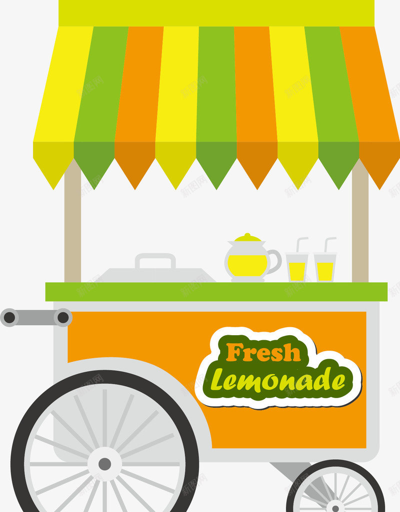 柠檬店铺png免抠素材_新图网 https://ixintu.com LEMON 柠檬店铺 矢量柠檬 雨棚 黄色遮雨棚