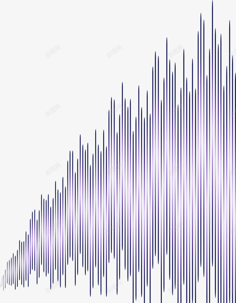 密集紫色音浪线条png免抠素材_新图网 https://ixintu.com 上下起伏 密集线条 激情 紫色光晕 紫色线条 音浪线条