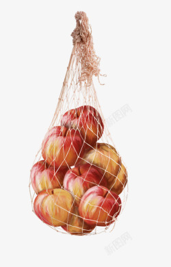 实拍苹果圈一袋子的水果高清图片