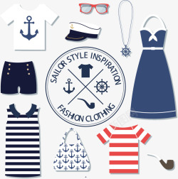 夏季海军风格服饰夏季海军风格服饰与配饰高清图片