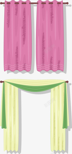 粉色舞台帘子双十一紫色帘子矢量图素材