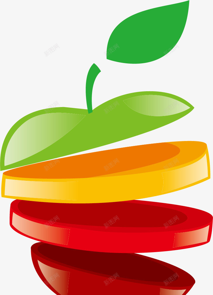 创意苹果矢量图图标ai_新图网 https://ixintu.com 个性LOGO 创意 苹果 蔬菜 饮食 矢量图