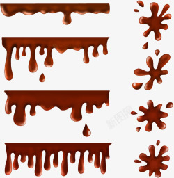 巧克力液体喷溅片巧克力液体喷溅矢量图高清图片