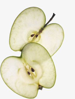 绿色切片的苹果素材