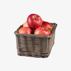 新鲜篮子装着的苹果元素素材