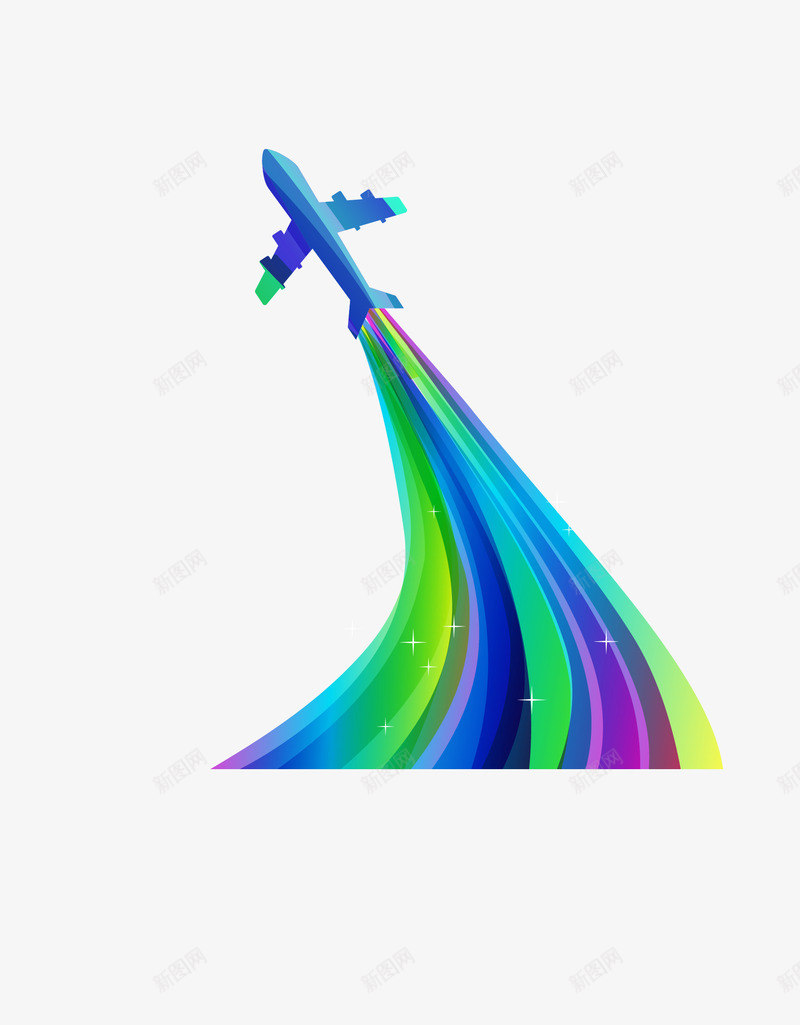 创意飞机和彩色轨迹png免抠素材_新图网 https://ixintu.com 交通工具飞机轨迹飞行 飞机轨迹