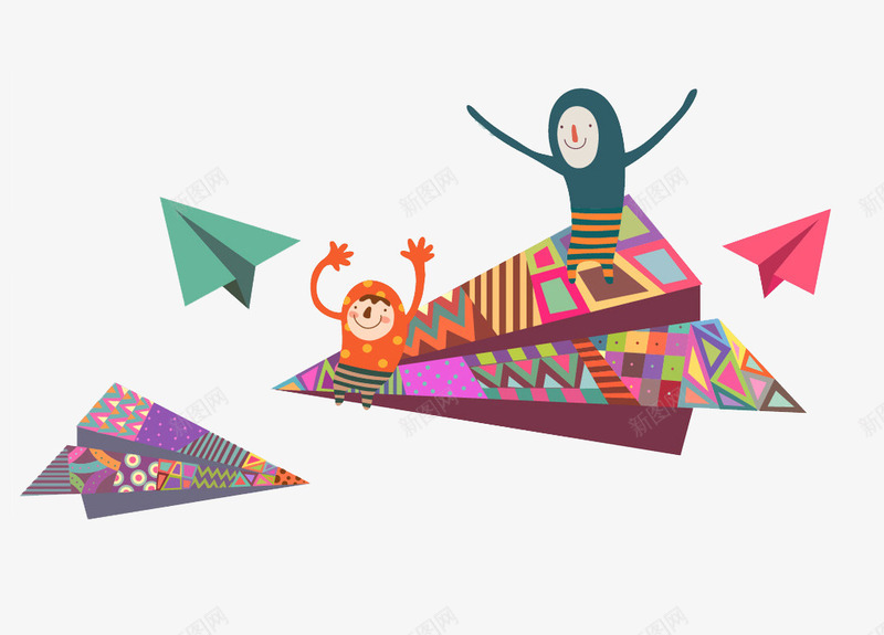 坐在纸飞机上的女孩png免抠素材_新图网 https://ixintu.com 卡通 可爱的 女孩 简笔 纸飞机 飞行的 高兴地