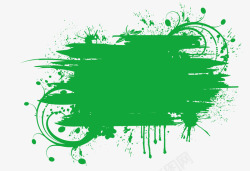 绿色喷墨边框矢量图素材