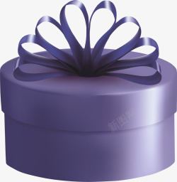 卡通紫色礼物盒素材