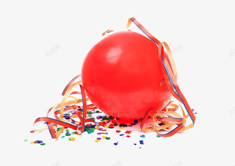 红色彩带气球png免抠素材_新图网 https://ixintu.com 儿童 玩具 纯色 轻巧