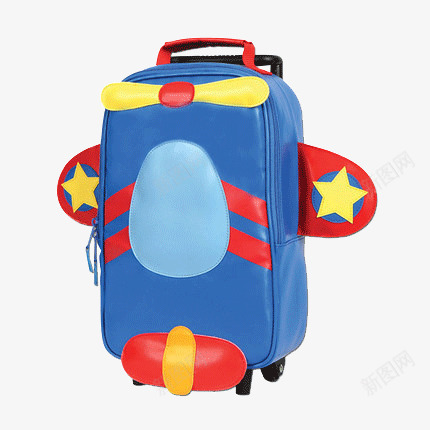 儿童飞机箱包实物图png免抠素材_新图网 https://ixintu.com 卡通飞机箱包 拉杆双肩包 蓝色飞机箱包