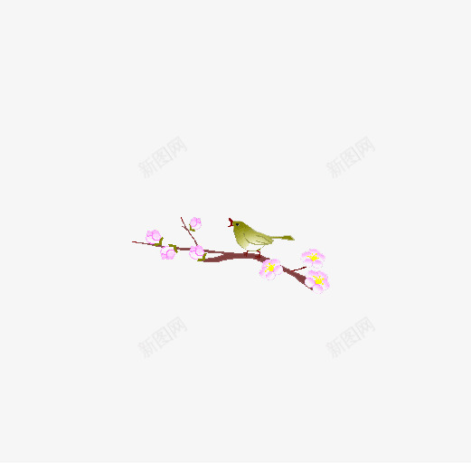 小鸟在树上png免抠素材_新图网 https://ixintu.com 春天 暖和 花开 鸟叫