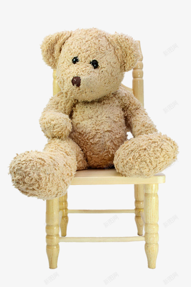 创意坐在板凳上的小熊png免抠素材_新图网 https://ixintu.com 免费png素材 布娃娃 玩具