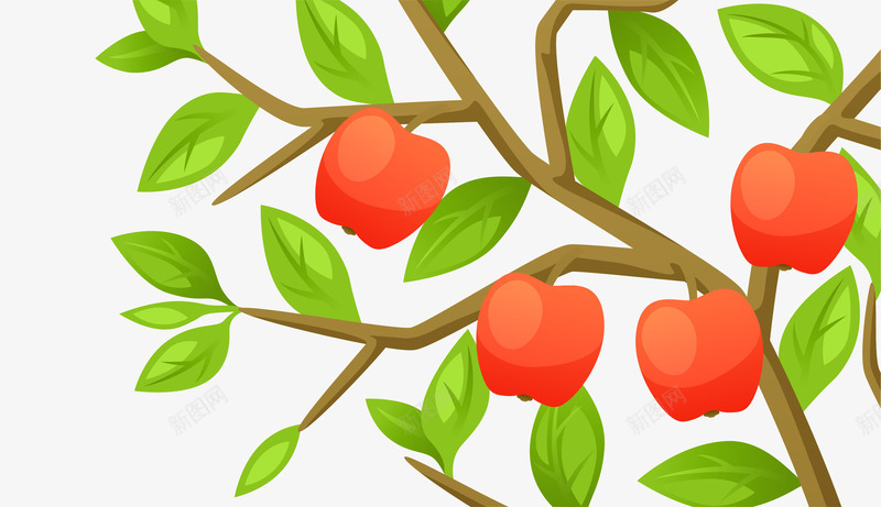 红色苹果树png免抠素材_新图网 https://ixintu.com Q版苹果树 免抠PNG 卡通 植物 童趣 红色 苹果树 装饰图案