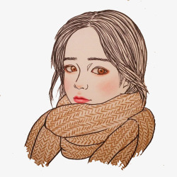 戴围巾的女孩素材