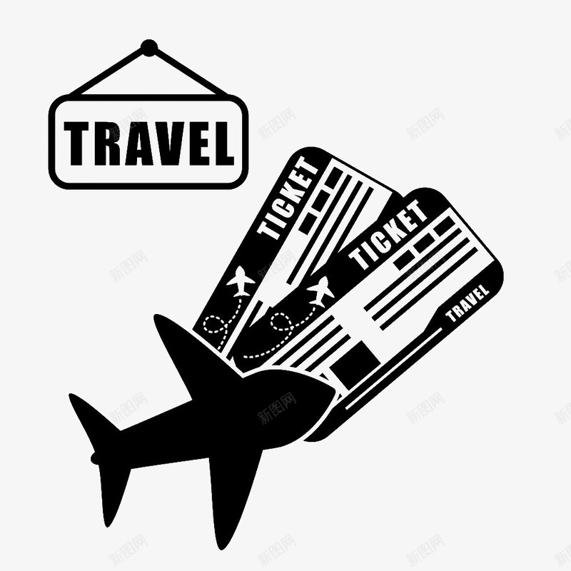 旅行机票png免抠素材_新图网 https://ixintu.com 免费png 免费png素材 旅行 旅行机票 简笔画 飞机