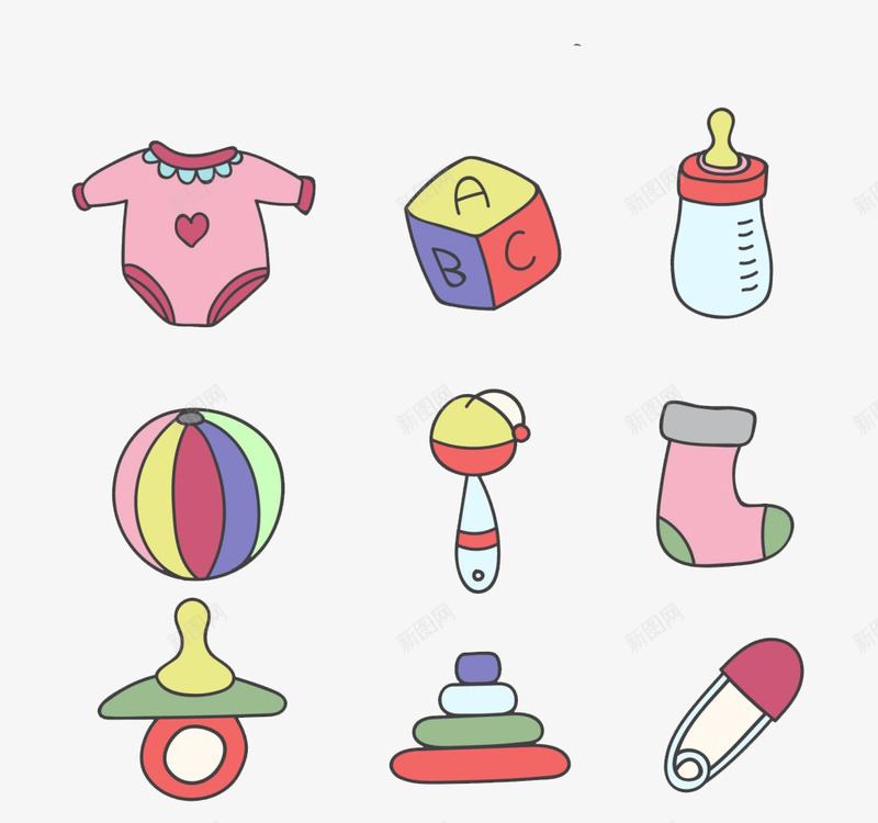 婴儿元素png免抠素材_新图网 https://ixintu.com 卡通 婴儿 玩具 装饰