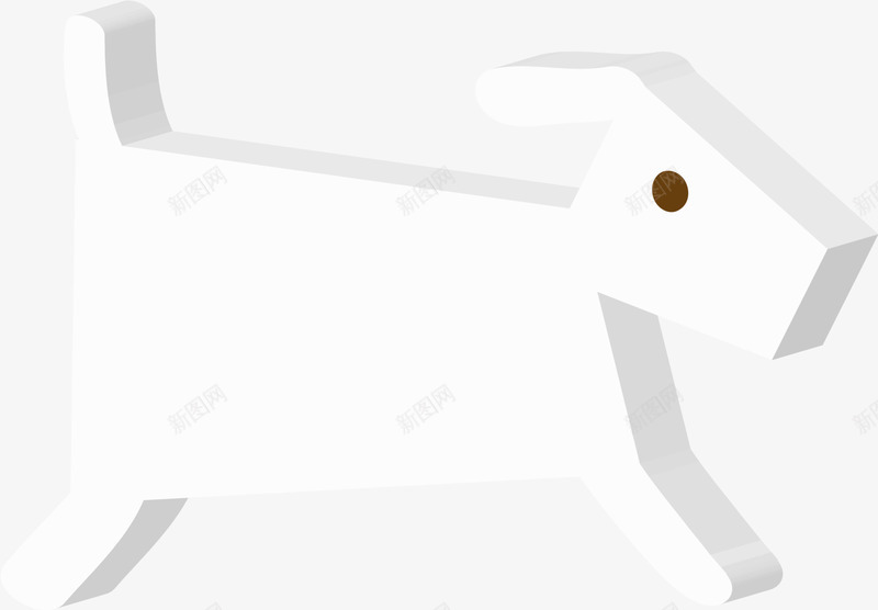 白色卡通小狗png免抠素材_新图网 https://ixintu.com 动物 可爱 方块 玩具 白色小狗 立体 童趣 简约小狗