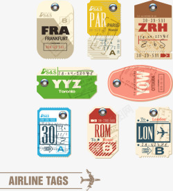 飞机旅行标签素材