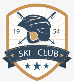 滑雪俱乐部冬季滑雪俱乐部标签矢量图高清图片