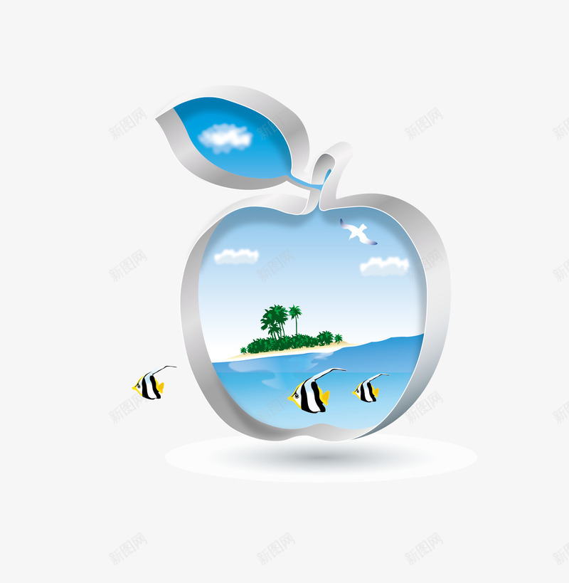 卡通苹果型相册矢量图eps免抠素材_新图网 https://ixintu.com 卡通苹果型相册 海洋 矢量苹果型相册 苹果型相册素材 矢量图