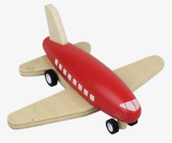 红色木飞机素材