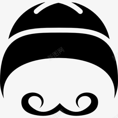 中国的帽子卷曲的胡子图标图标