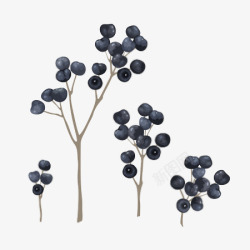 手绘创意蓝莓水果图素材
