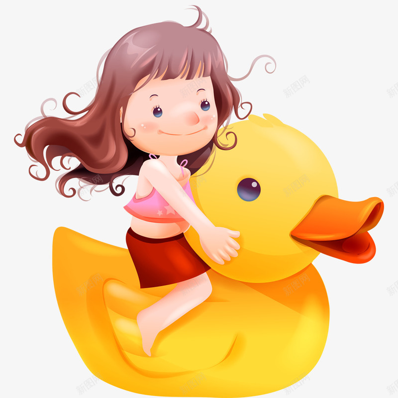 坐着鸭子玩具的女孩png免抠素材_新图网 https://ixintu.com 儿童人物 儿童生活节 卡通 坐着的小朋友 女孩设计 玩耍 鸭子玩具