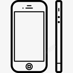 苹果4手机数据线苹果iPhone4从前面和侧面看图标高清图片