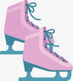 粉红色冬季滑冰冰鞋矢量图素材