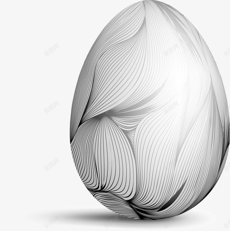 复活节白色条纹彩蛋png免抠素材_新图网 https://ixintu.com 复活节 彩蛋装饰 手绘彩蛋 条纹彩蛋 白色光晕 白色彩蛋