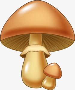 卡通黄色蘑菇食材素材