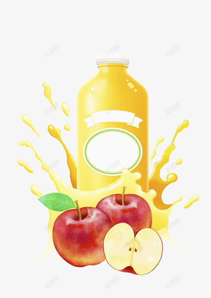 苹果汁插画png免抠素材_新图网 https://ixintu.com 新鲜 水果果汁 水果饮料 苹果 苹果汁 飞溅的苹果汁 饮料