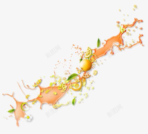 果汁喷溅png免抠素材_新图网 https://ixintu.com 喷溅 果汁 橙汁汁 橙色