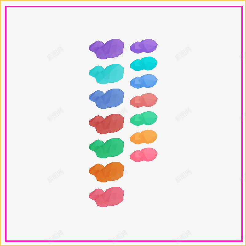 彩色标识图标png_新图网 https://ixintu.com 彩色 标签 色块 色板