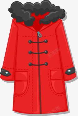 温暖大衣冬季红色长款大衣高清图片