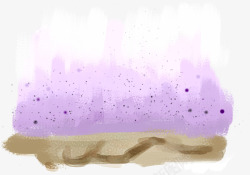 手绘水彩紫色色块素材