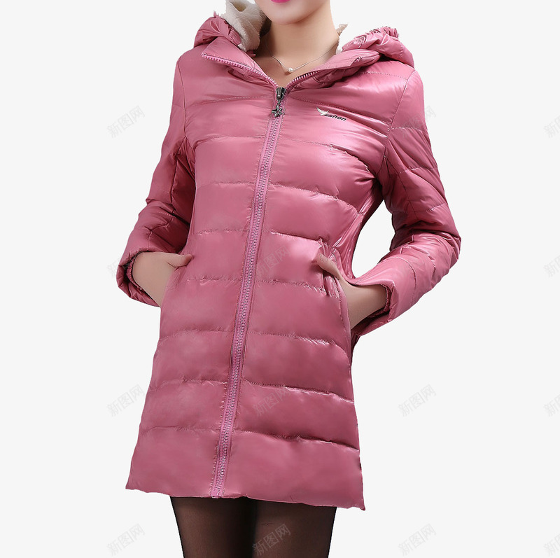 女士粉色羽绒服png免抠素材_新图网 https://ixintu.com 产品实物 保暖 冬季 粉色 羽绒服