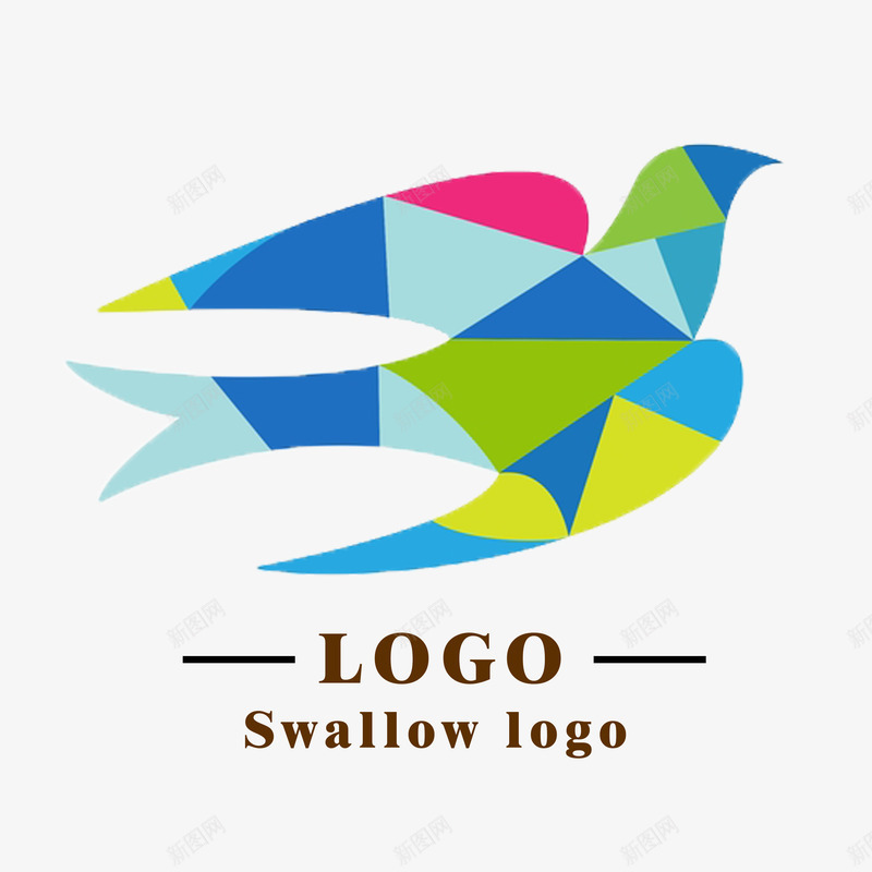 现代风燕子logo图标psd_新图网 https://ixintu.com logo 个性 燕子 燕子LOGO 简约 色块 蓝色