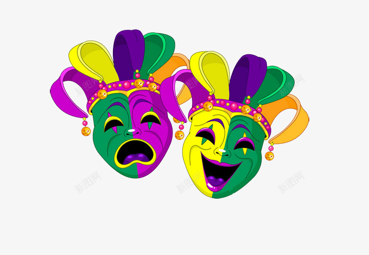小丑面具png免抠素材_新图网 https://ixintu.com 图片 晚会面具 素材 舞台面具 装饰面具 面具背景图片