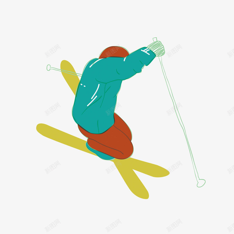冬季滑雪卡通人物矢量图ai免抠素材_新图网 https://ixintu.com 冬天 冬季 卡通 旅游 滑雪 滑雪杆 滑雪装备 运动 雪板 矢量图