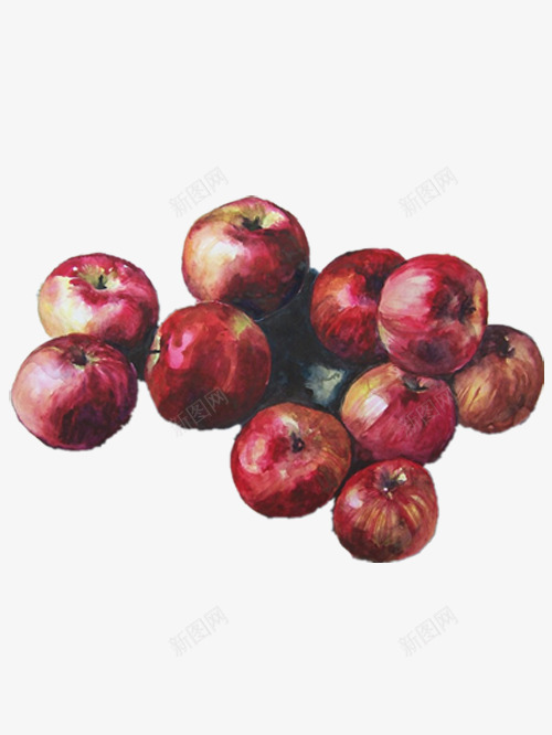 油画红苹果png免抠素材_新图网 https://ixintu.com 下载图片 油画 漂亮的苹果 红苹果