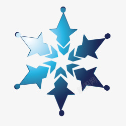 圣诞节LOGO设计蓝色六角形渐变雪花图标高清图片