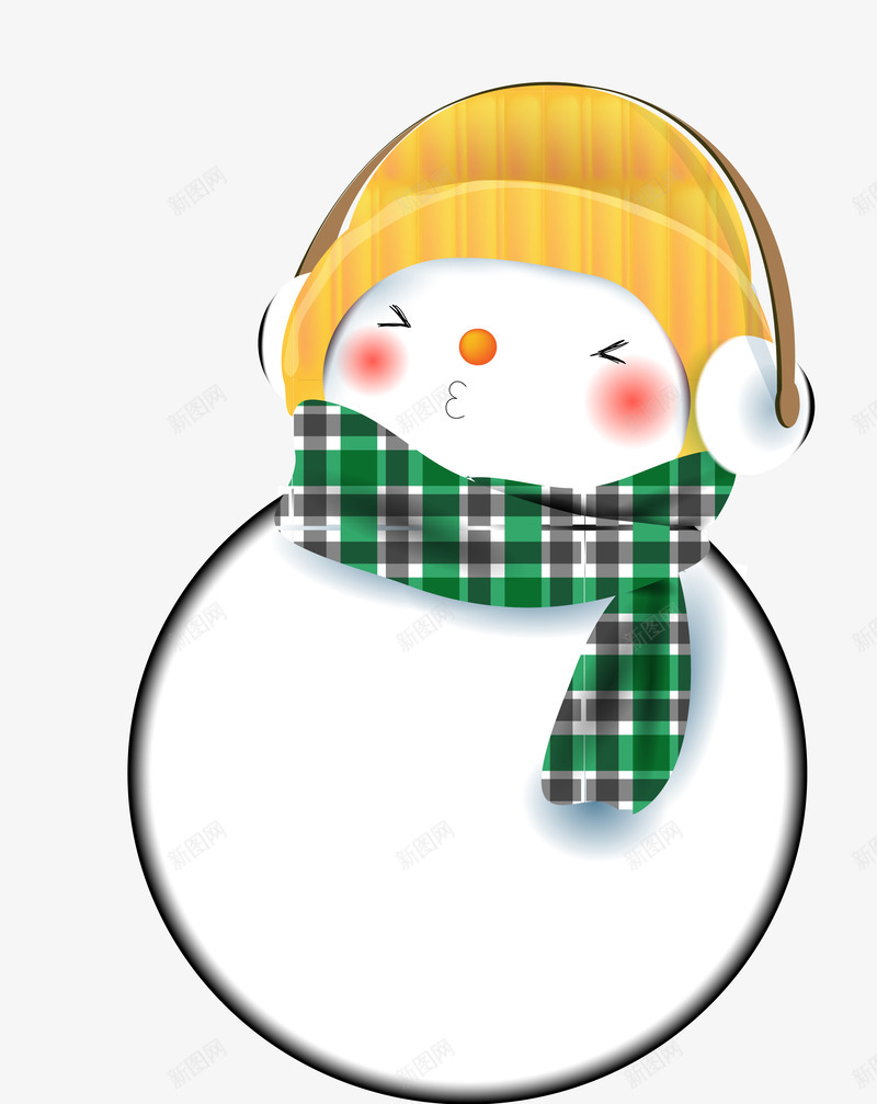 白色接吻微笑雪人png免抠素材_新图网 https://ixintu.com 冬天 冬季 卡通雪人 可爱雪人 堆雪人 白色雪人 装饰图案