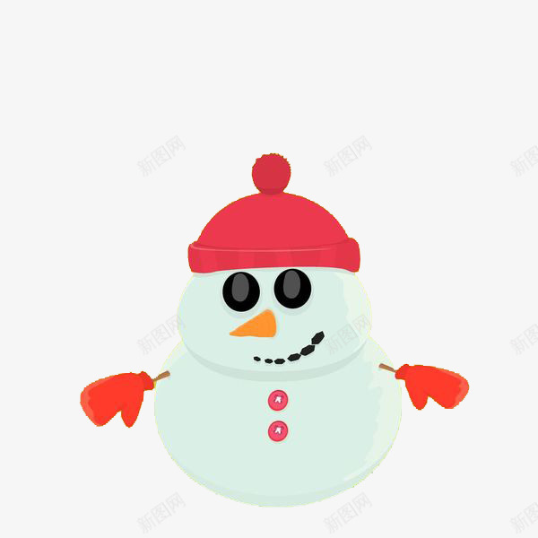 卡通白色雪人图png免抠素材_新图网 https://ixintu.com 冬天 冬季 卡通手绘 堆雪人 戴帽子的雪人 水彩 红色手套 雪人