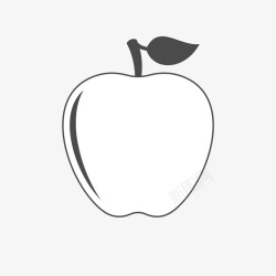 苹果黑白扁平矢量图素材