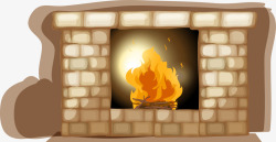 壁炉内的火焰简约黄色炉火高清图片